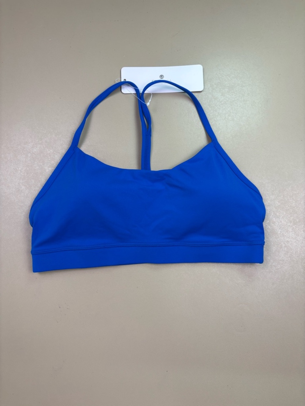 CRZ Yoga Blue Sports Bra Medium Strappy Back Padded Workout NWT